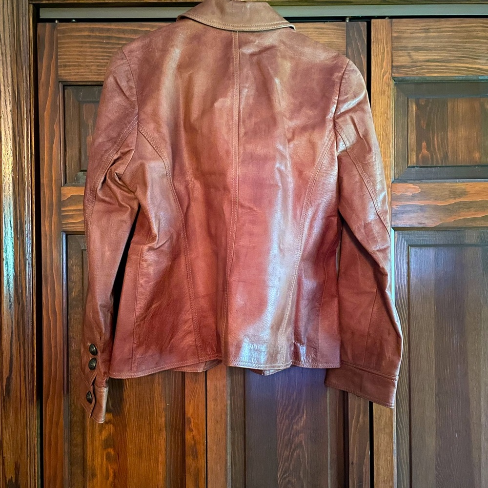 Beautiful brown leather dress jacket